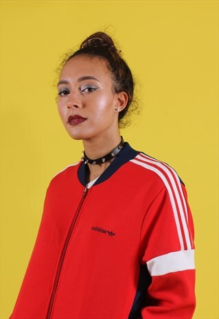 RED ADIDAS ZIPPED TRACK JACKET