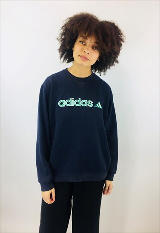VINTAGE ADIDAS CLASSIC 3 STRIPE 90S EMBROIDERED SWEATSHIRT