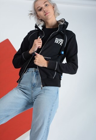VINTAGE ADIDAS HOODIE IN BLACK