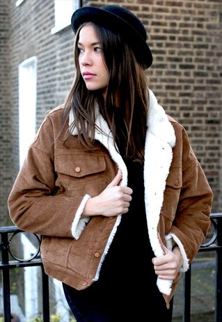 CORDUROY FAUX FUR JACKET