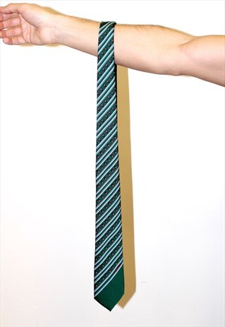 70'S VINTAGE GREEN SPOTTY RETRO TIE HIPSTER WORK