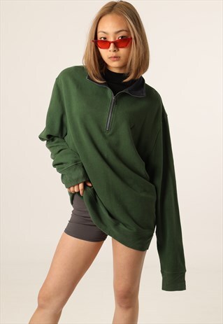 VINTAGE NAUTICA EMBROIDERED LOGO 1/4 ZIP SWEATSHIRT