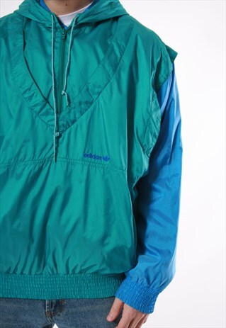 90S VINTAGE ADIDAS OLDSCHOOL SHELL HOODED JACKET 13752