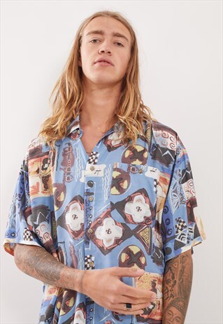 VINTAGE PATTERNED FESTIVAL SHORT SLEEVE SHIRT