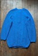 BLUE CABLE KNITTED CARDIGAN 