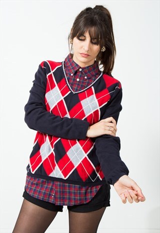 ON SALE VINTAGE 80S TOMMY HILFIGER KNITWEAR JUMPER / S0541