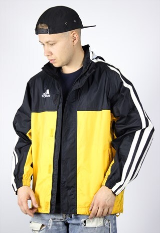 VINTAGE MENS ADIDAS WATERPROOF RAIN COAT HOODED JACKET