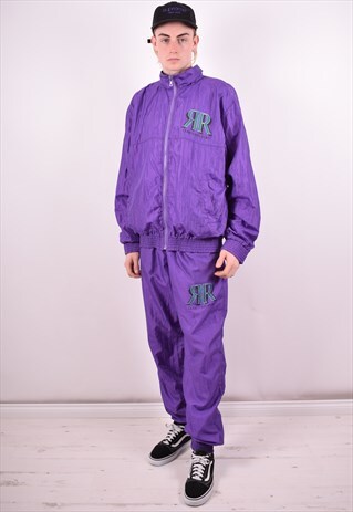 CERRUTI 1881 MENS VINTAGE FULL TRACKSUIT XL PURPLE 90S
