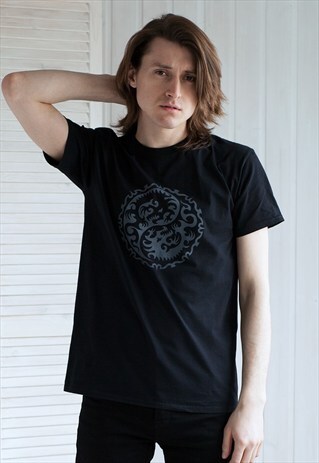 YIN YANG T SHIRT - TAOISM CHINESE JAPANESE DRAGON TAIJITU