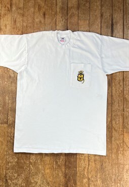 Fruit of the Loom White Print Single Stitch T - Shirt 