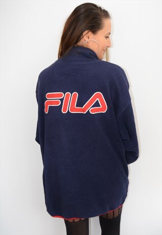 90S FILA VINTAGE FLEECE 1/4 ZIP SWEATSHIRT/ JUMPER