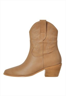 Brown Pointed Toe Ankle Boots