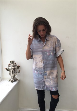 CRAZY PATTERNED OVERSIZE RETRO VINTAGE UNISEX FESTIVAL SHIRT