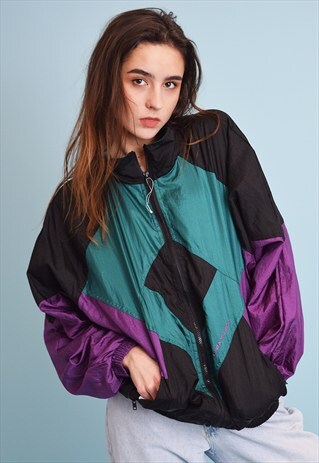 90'S RETRO ATHLEISURE SPORTS OVERSIZED BOMBER JACKET TOP
