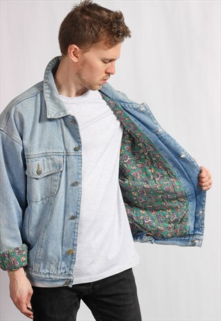 VINTAGE DENIM BLANKET LINED JACKET