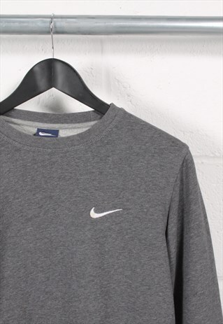 Vintage Nike Sweatshirt in Grey Pullover Lounge Jumper Small