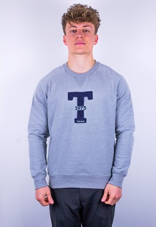 VINTAGE TIMBERLAND EMBROIDERY SWEATSHIRT IN GREY