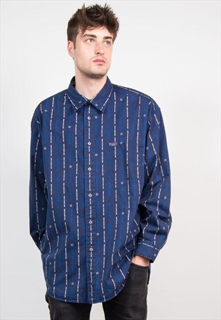 VINTAGE TOMMY HILFIGER JEANS SPELL OUT PATTERN SHIRT