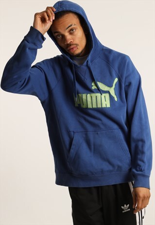 VINTAGE PUMA EMBROIDERED SPELLOUT HOODIE