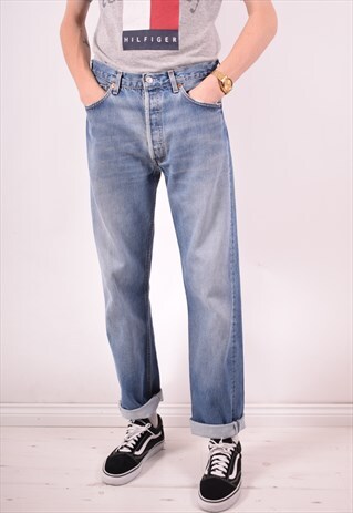 LEVI'S 501 MENS VINTAGE JEANS W33 L32 BLUE 90S