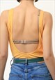 80S VINTAGE VTG RARE YELLOW SHORT BEACHWEAR SWIMSUIT 3858