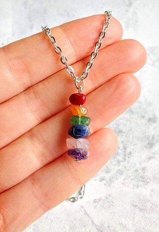 HANDMADE RAINBOW GEMSTONE NECKLACE