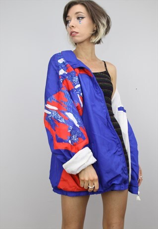 VINTAGE 80S 90S OVERSIZED FESTIVAL SHELL JACKET