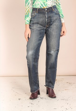 VINTAGE 90S LEVI'S 501 JEANS IN DARK WASH