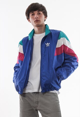 VINTAGE ADIDAS ORIGINALS TRACKSUIT 90S BLUE TURQUOISE PINK