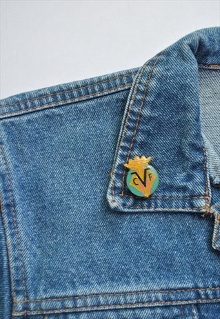 90S VINTAGE VILLARREAL SOCCER PIN, FOOTBALL FAN GIFT
