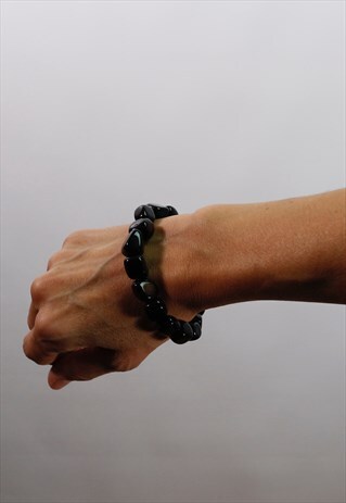 NATURAL BLACK OBSIDIAN BRACELET