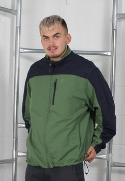 Vintage Timberland Jacket in Green & Navy with Logo XL