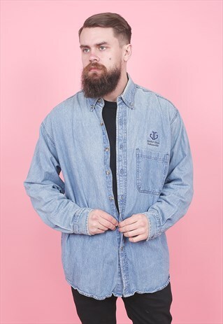 VINTAGE BLUE WORKERS DENIM SHIRT /R7133
