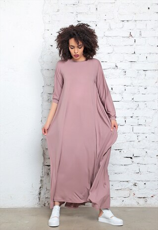 BLUSH PINK MAXI DRESS, BLUSH KAFTAN, WOMEN DRESS, BOHO DRESS