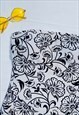VINTAGE 90'S STRAPLESS FLORAL PATTERNED SWIMSUIT