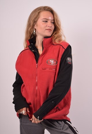 VINTAGE PUMA FLEECE GILET RED