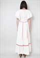 REVIVAL VINTAGE 70'S CREAM CHEESECLOTH LADIES MAXI DRESS
