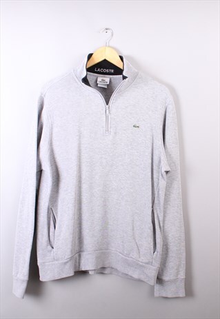 mens grey lacoste jumper