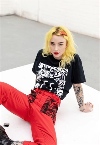 STRAIGHT LEG TROUSERS- POSTIE RED