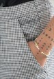 VINTAGE 80'S BLACK/WHITE HOUNDSTOOTH COTTON TROUSERS