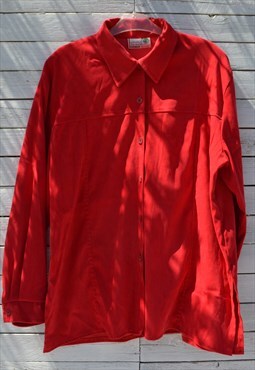 Vintage Colours Of The World red button up shirt jacket