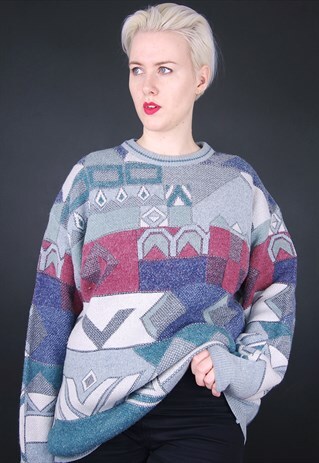 VINTAGE 80S ABSTRACT / GEOMETRIC JUMPER