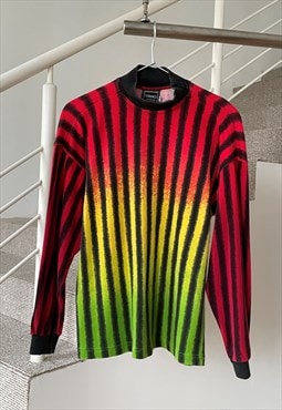 VERSACE Mock Neck Sweater Top Long Sleeve T Shirt 90s