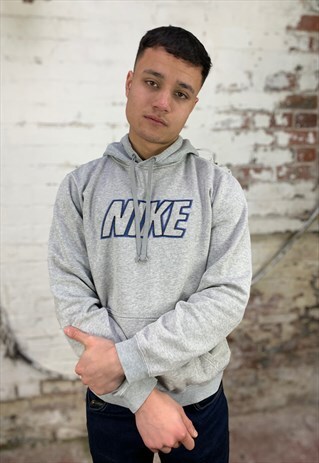 VINTAGE NIKE SPELLOUT HOODIE - GREY