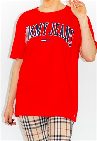 RETRO OVERSIZED RED TOMMY HILFIGER BOXY T-SHIRT
