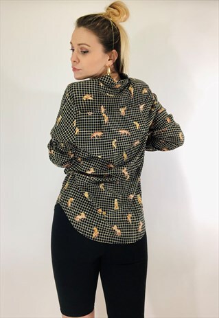 CHECKED ANIMAL PATTERNED POCKET SHIRT