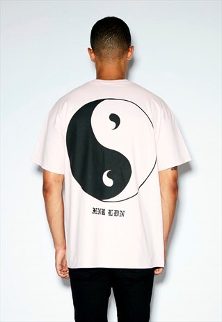 YING YANG OVERSIZED PINK TEE