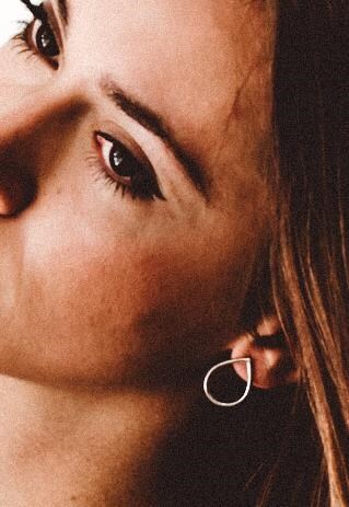 STERLING SILVER OVAL TEARDROP STUD POST SIMPLE BOHO EARRINGS