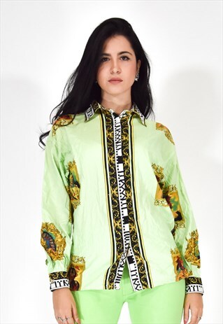 VERSUS GIANNI VERSACE GREEN CASUAL SHIRT