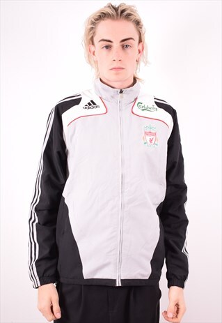 ADIDAS MENS VINTAGE LIVERPOOL TRACKSUIT TOP JACKET SMALL 90S